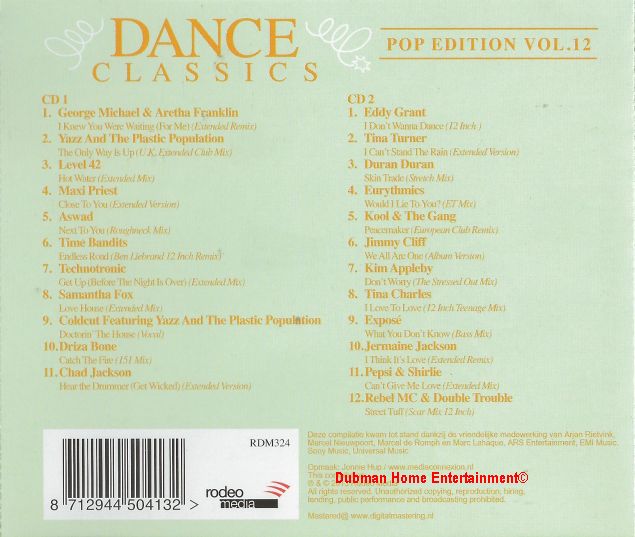 Dance Classics - Pop Edition Vol. 12 - Dubman Home Entertainment